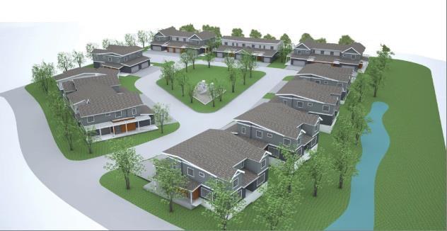 Residential development — an aerial view of a master-planned neighborhood of single-family homes